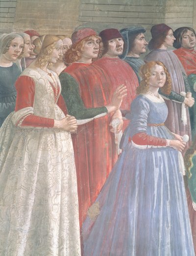 Spectateurs florentins, du cycle de Saint François, chapelle Sassetti, 1483 (détail) - Domenico Ghirlandaio